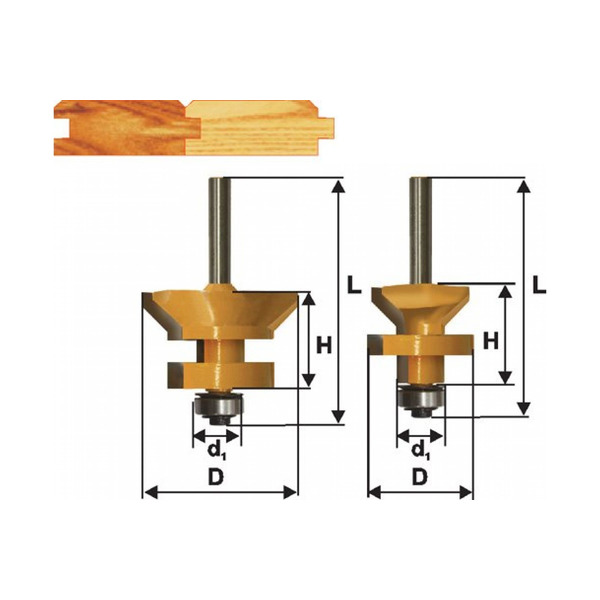 Набор фрез Энкор д/изг. вагонки 2шт хв.8мм 46520