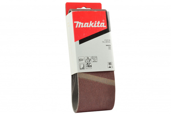 Лента шлифовальная Makita 76*457мм K80 (5шт) P-37116