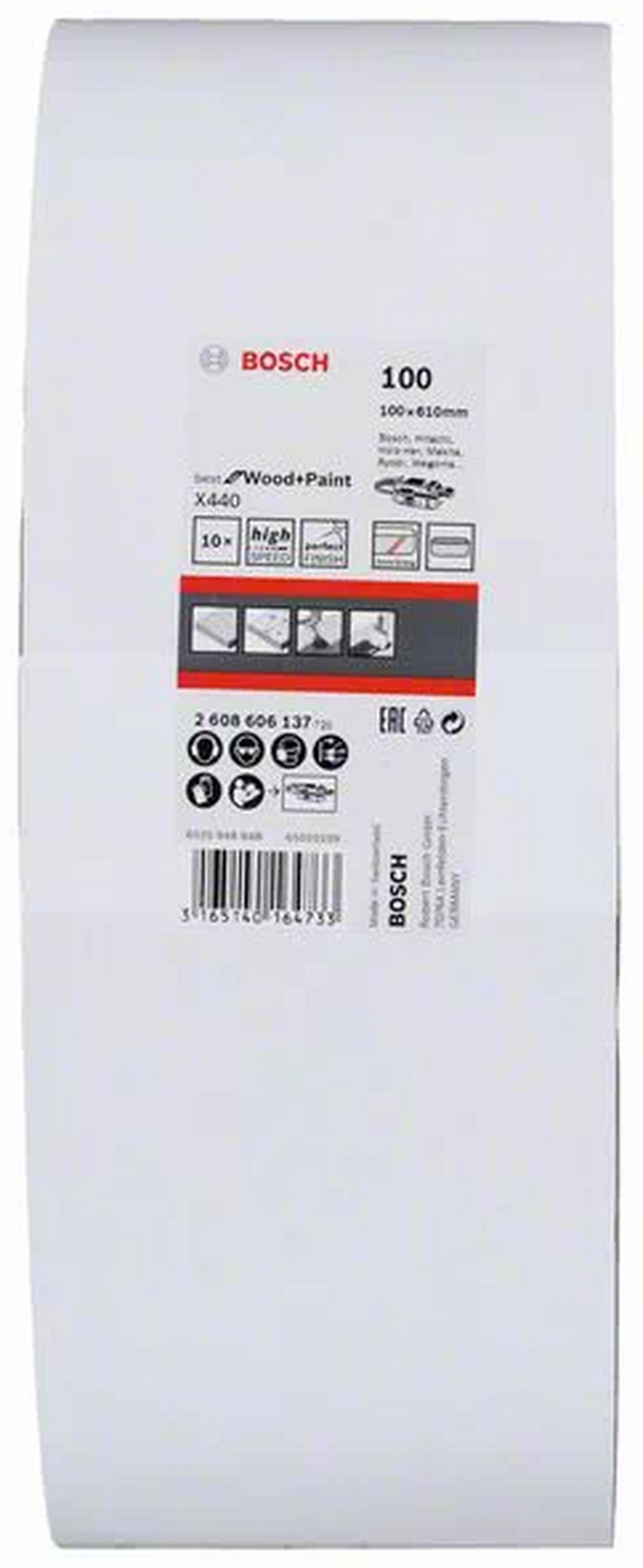 Лента шлифовальная Bosch 100*610мм K100  10шт  2608606137