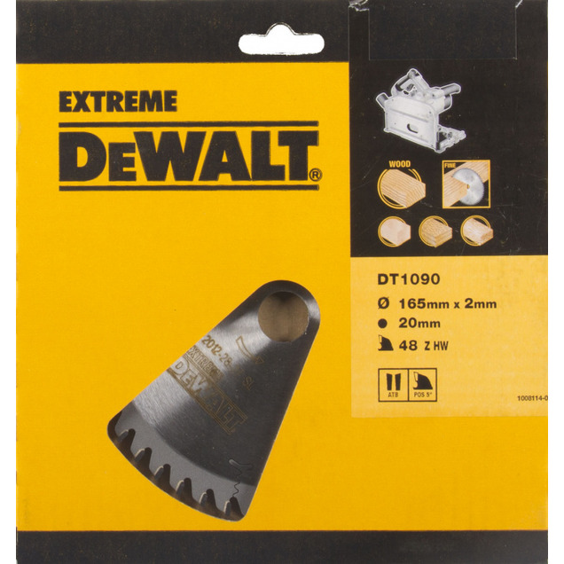 Диск пильный по дереву DeWalt Extreme 165*20 1,6*2,0 48 WZ 5° DT1090-QZ