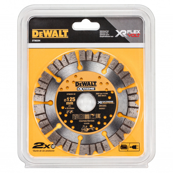 Диск алмазный DeWalt 125*22,2мм h-12  сегментный  DT90294-QZ