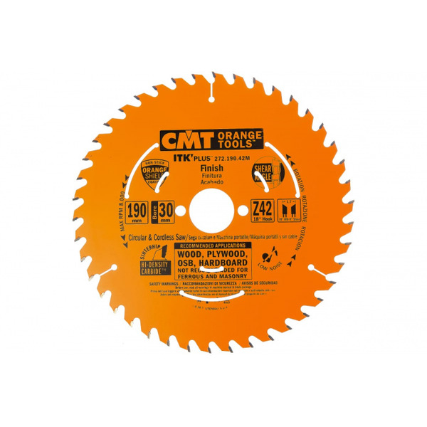 Диск пильный CMT 190*30*1,7/1,1  18°; 10° ATB +8° SHEAR Z=42  272.190.42M