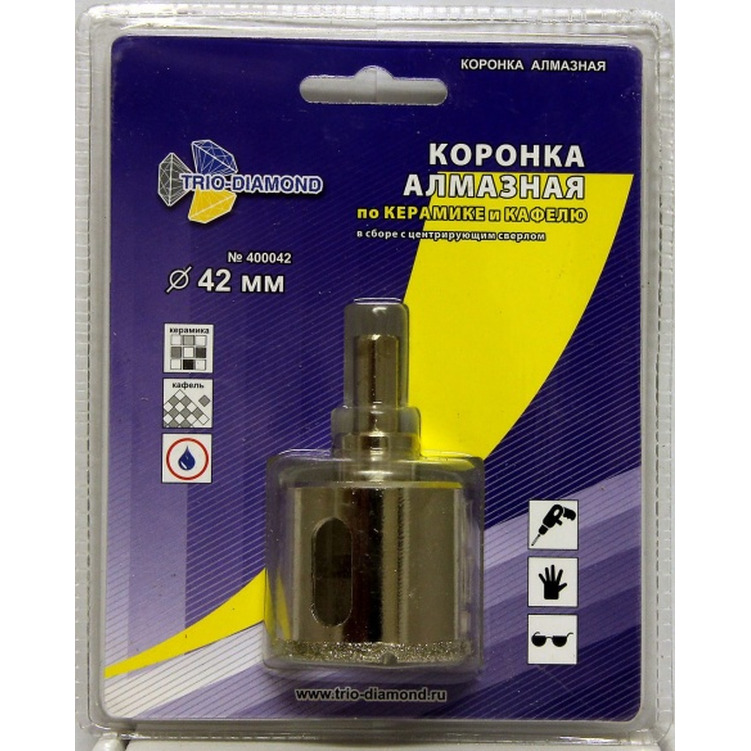 Коронка алмазная Trio Diamond 42мм (по керамике/кафелю) 400042