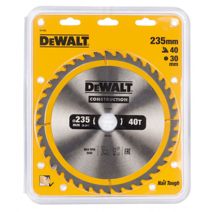 Диск пильный по дереву DeWalt Extreme 235/30 40 ATB +10° DT1955-QZ пильн диск extreme п дер 190 30 1 8 2 6 40 wz10° dewalt