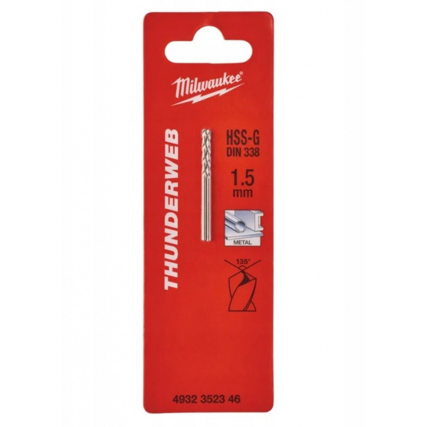 Сверло по металлу Milwaukee Thunderweb HSS-G 1,5*18*40мм 2шт 4932352346