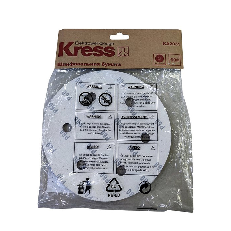 Шлифовальные листы Kress 225мм P60 (для KU630) KA2031