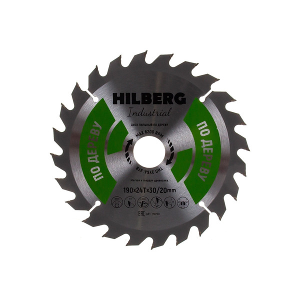 Диск пильный по дереву Hilberg Industrial 190*30/20*24Т HW190