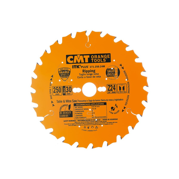 Диск пильный CMT 250*30*2,4/1,6 (20" 10" ATB + 8 Shear Z=24) 271.250.24М