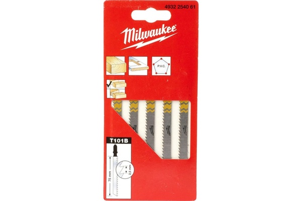 Пилки для лобзика по дереву Milwaukee T101B  5шт  4932254061