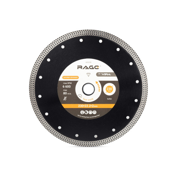 Диск алмазный Vira Rage 230мм 605230 диск алмазный rage by vira 230х22 2х2 8мм турбосегментный