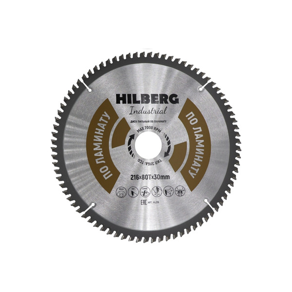 Диск пильный по ламинату Hilberg 216*80T*30мм HL216