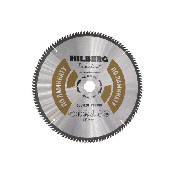 Диск пильный по ламинату Hilberg 305*120T*30мм HL305