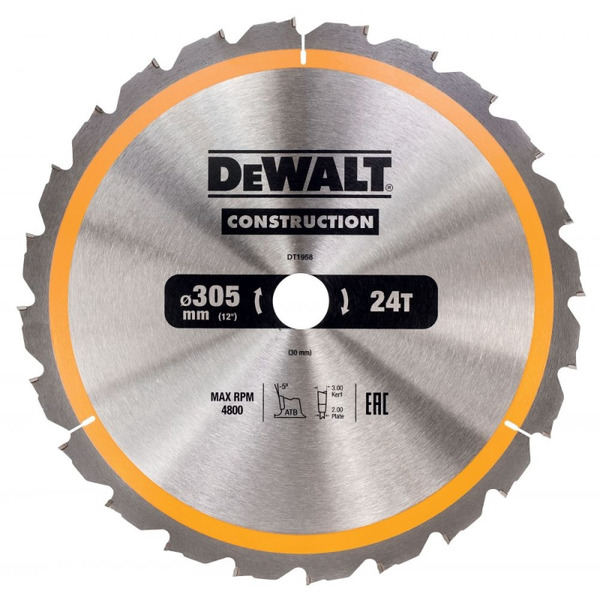 Диск пильный DeWalt Construct 305/30 24 ATB -5° DT1958-QZ