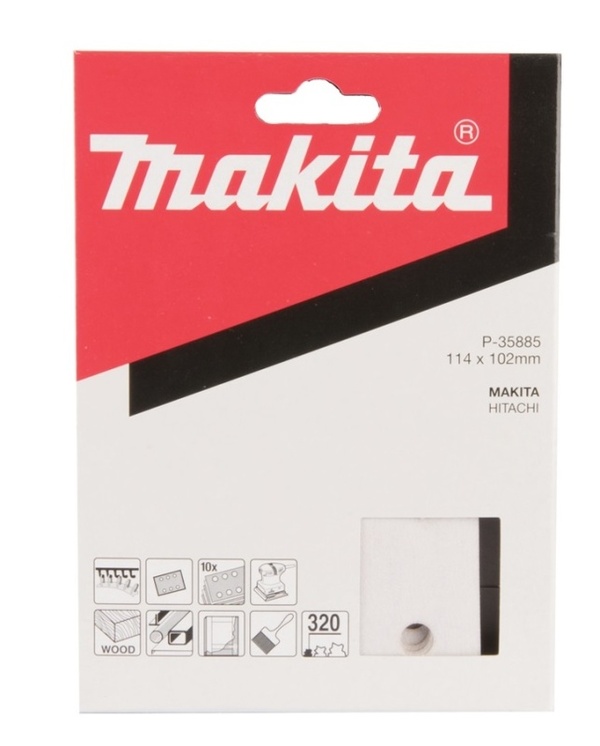 Бумага шлифовальная Makita 93*102мм К320 белая 10шт P-35885