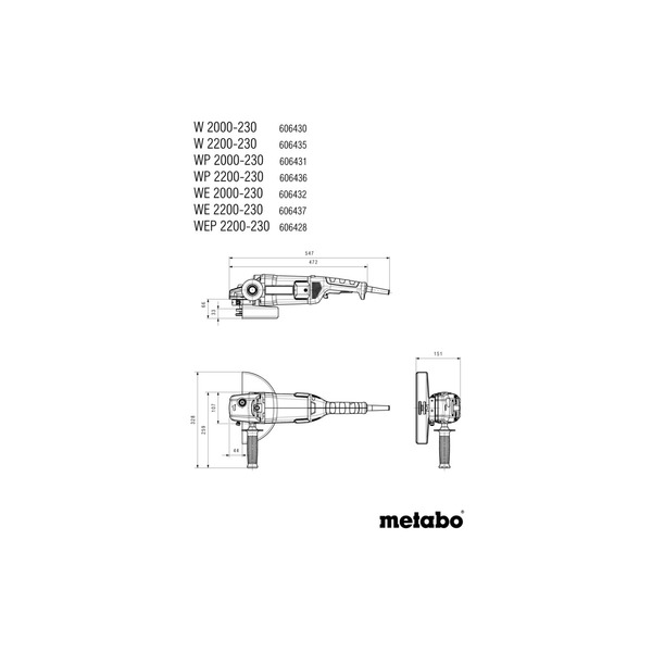 Угловая шлифовальная машина Metabo WE 2000-230 606432000
