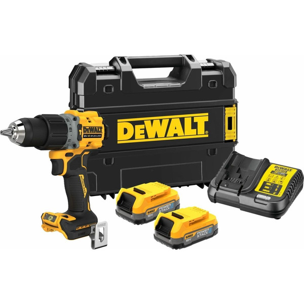 Аккумуляторная дрель-шуруповерт DeWalt DCD805E2T-QW дрель шуруповерт dewalt dcd800e2t qw 2 x 1 7 ah t stak box аккумулятор powerstack 1 7ач