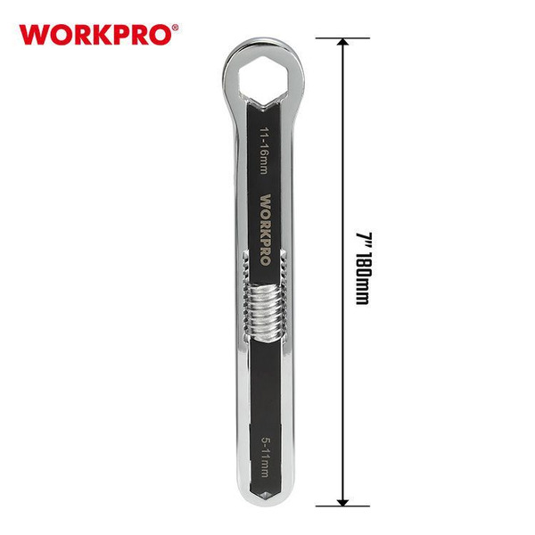 Ключ универсальный регулируемый гаечный WorkPro (5 -11мм,11-16 мм,9/32"-5/8") WP272017