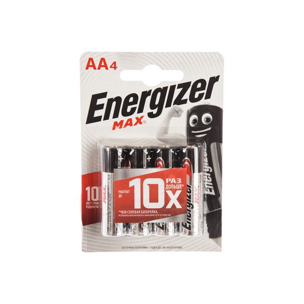 Батарейка Energizer MAX Alk LR6/E91/AA BP4 7638900437645