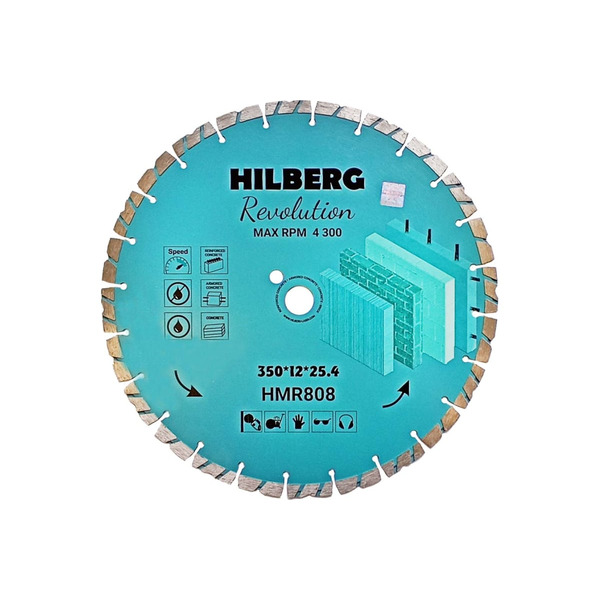 Диск алмазный Hilberg Revolution 350*12*25,4мм HMR808 hilberg диск алмазный hilberg revolution 400 12 25 4мм hmr809