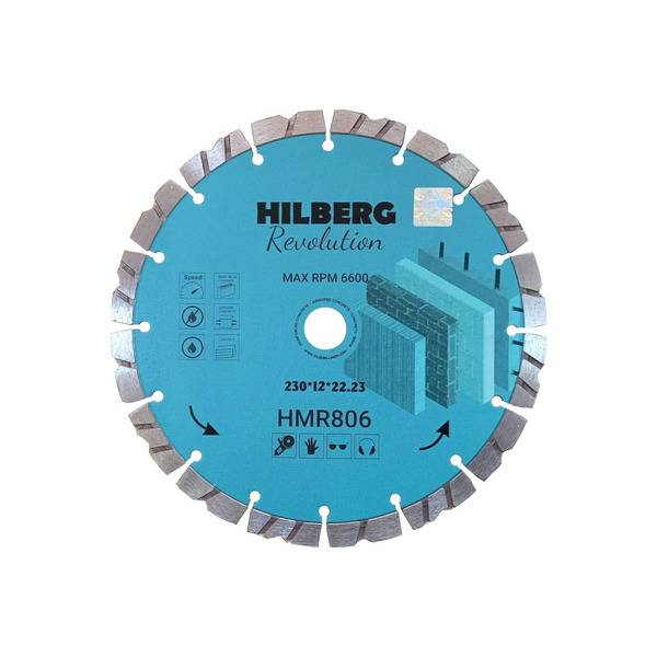 Диск алмазный Hilberg Revolution Turbo Segment 230*12*22.23мм HMR806 hilberg диск алмазный hilberg revolution 400 12 25 4мм hmr809