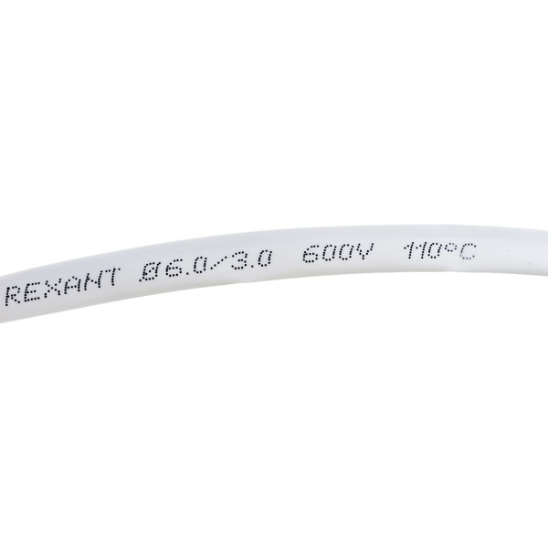 Трубка термоусаживаемая Rexant 6,0/3,0мм, белая, ролик 2,44м 29-0031