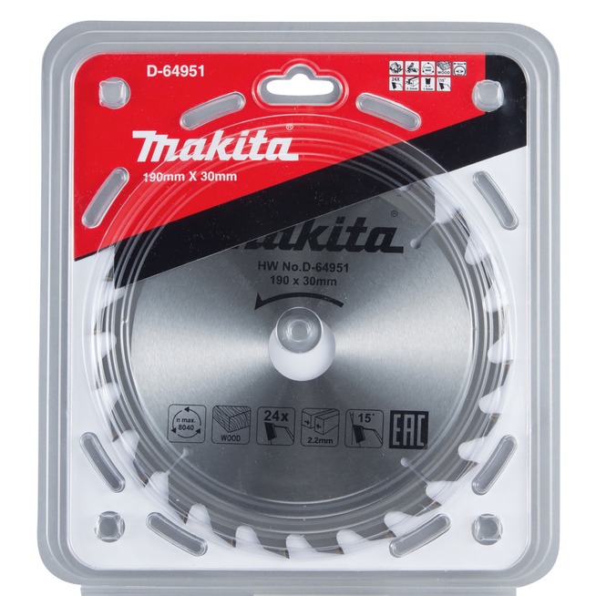 Пильный диск для дерева Makita 190*30*2.2/1.4*24T D-64951