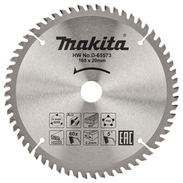 Пильный диск универсальный Makita 165*20*2.2/1.4*60T D-65573