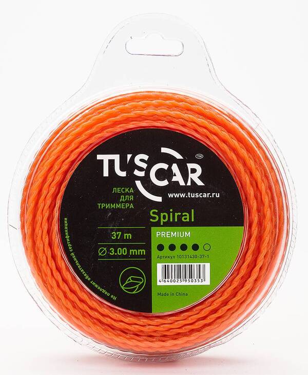 Леска для триммера Tuscar Spiral Premium 3.0мм*37м 10131430-37-1