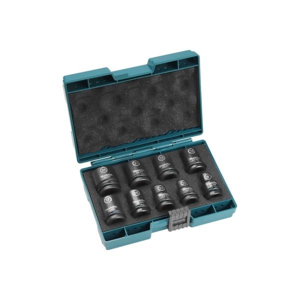 Набор головок ударных Makita Impact Black 1/2" 9шт  8,10,13,16,17,18,19,21,24 мм  E-16564