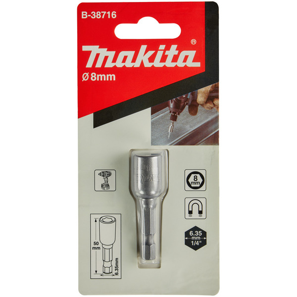 Головка магнитная торцовая Makita 8*50 B-38716