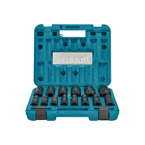 Набор головок ударных удлинённых Makita Impact Black 1/2", 14шт  10,11,12,13,14,16,17,19,21,22,24,27,30,32 мм  E-16586