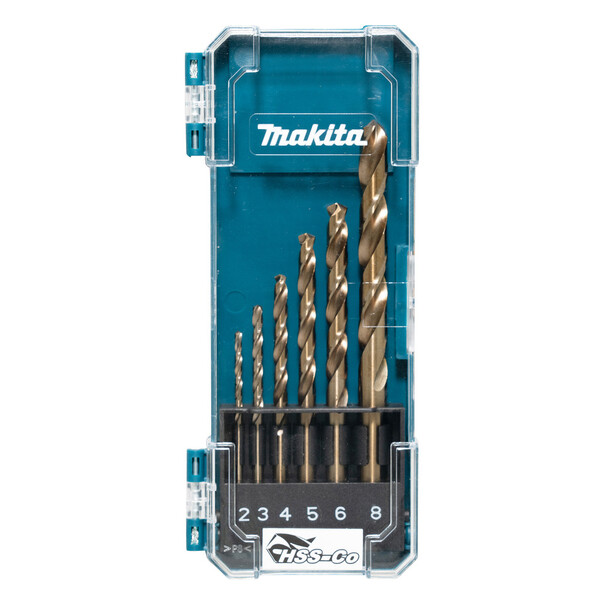 Набор сверл Makita HSS-Co 6шт 2,3,4,5,6,8 мм D-75758 набор сверл makita d 47260 201пр