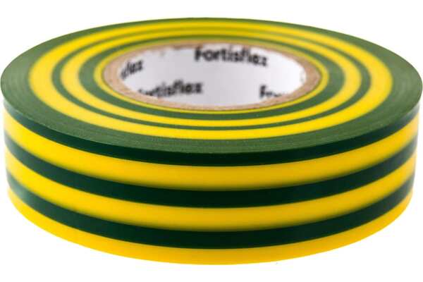 Изолента Fortisflex ПВХ 19*0,15*20 желто-зеленая 71237