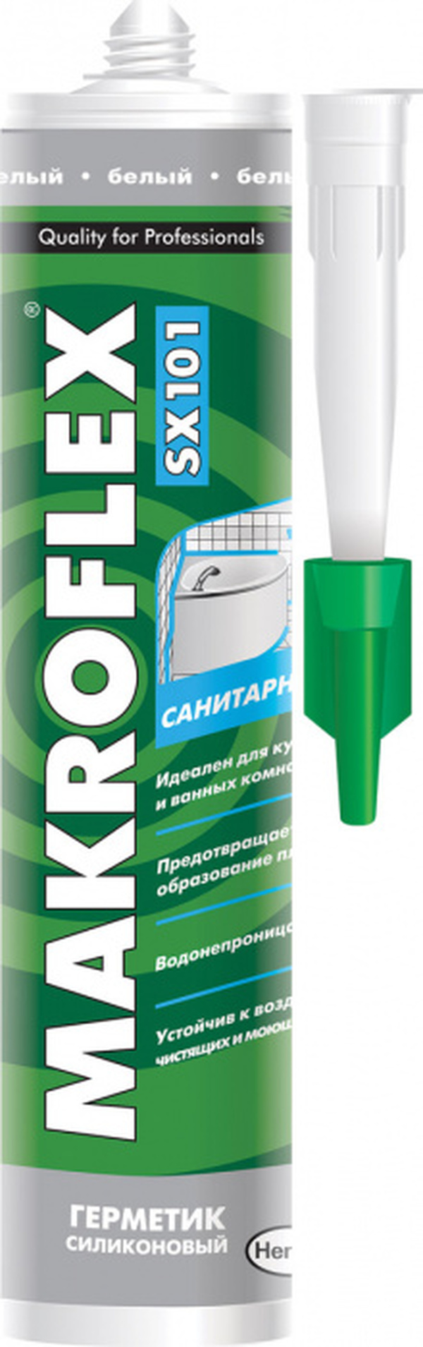 Герметик Makroflex SХ101 силиконовый санитарный  белый (290мл;12шт) 2370831