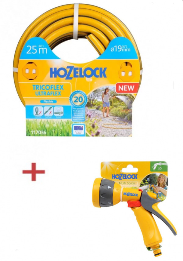 Шланг HoZelock Ultraflex 19мм 25м 117036 + пистолет 2676