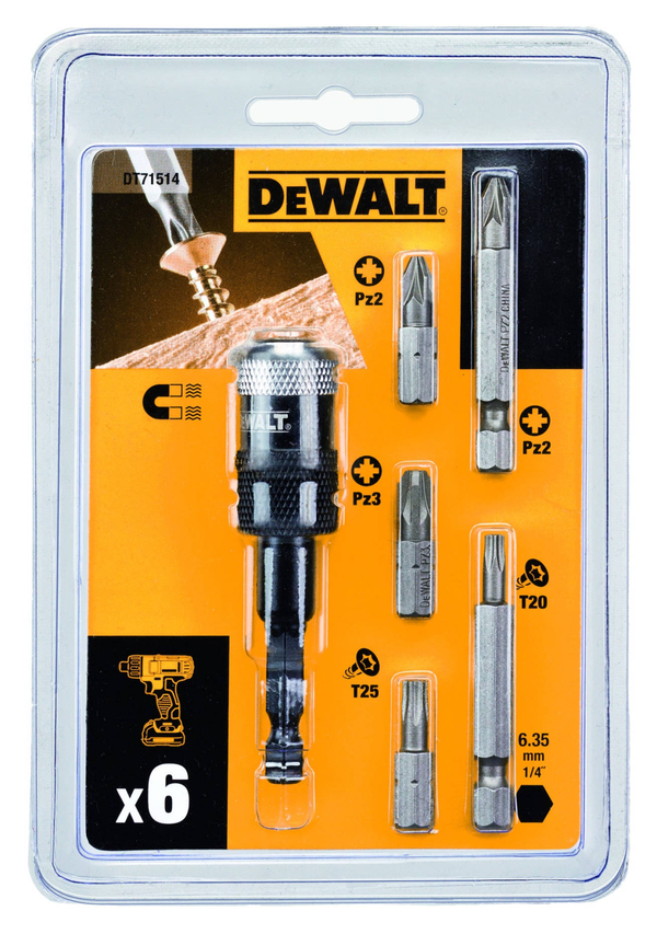 Набор бит DeWalt High Performance с держателем (6 предметов) DT71514-QZ