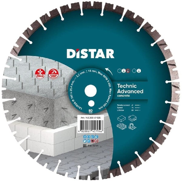 Диск алмазный Distar Technic Advanced 1A1RSS/C3-Н 400*3,5/2,5*15*32- 11,5 -28 10120024020