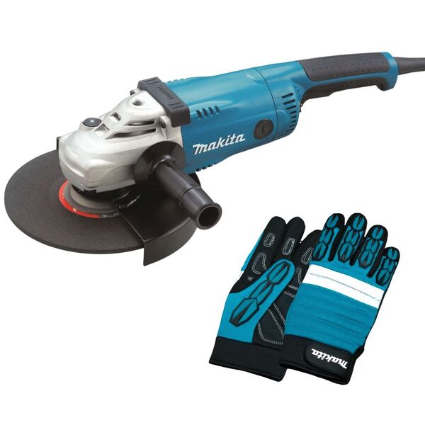 Угловая шлифовальная машина Makita GA9020+перчатки PGH-160350- L перчатки makita pgh 160350 m профессиональные