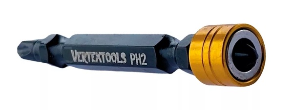 Бита с ограничителем Vertextools PH2*65мм БТ-PH2-65 kraftool бита ph2 25 мм с магнитным держателем ограничителем c 1 4 kraftool ехpert
