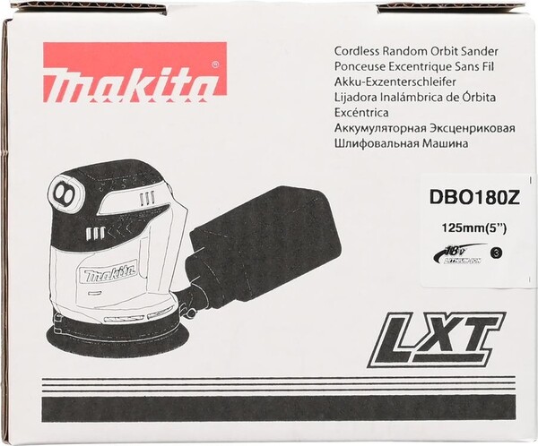 Аккумуляторная эксцентриковая шлифовальная машина Makita DBO 180 Z