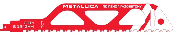 Полотно для сабельной пилы по газобетону/ЦСП Metallica Ultra S1243HM 305*260мм шаг 12,7мм TCT-тв. спл. (1шт) 908440
