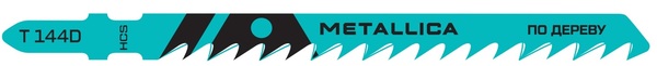 Пилки для лобзика по дереву Metallica Optima T144D, 100/75мм шаг 4мм, HCS грубый рез  2шт  907542