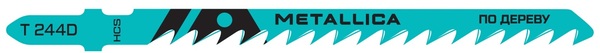 Пилки для лобзика по дереву Metallica Optima T244D, 100/75мм шаг 4мм, HCS грубый крив. груб. рез  2шт  907825