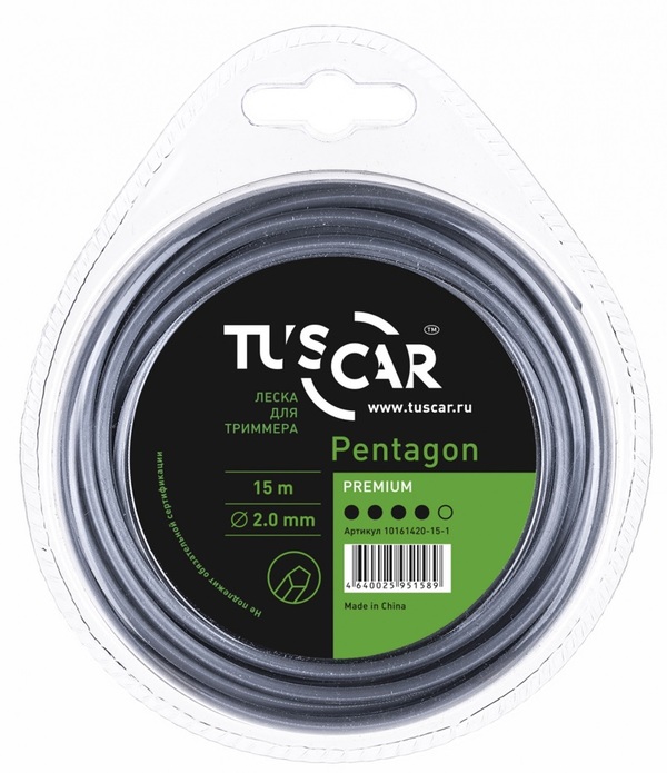 цена Леска TUSCAR Pentagon, Premium, 2.0mm*15m 10161420-15-1