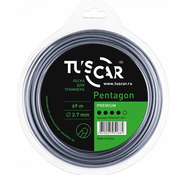 Леска TUSCAR Pentagon, Premium, 2.7mm*69m 10161427-69-1