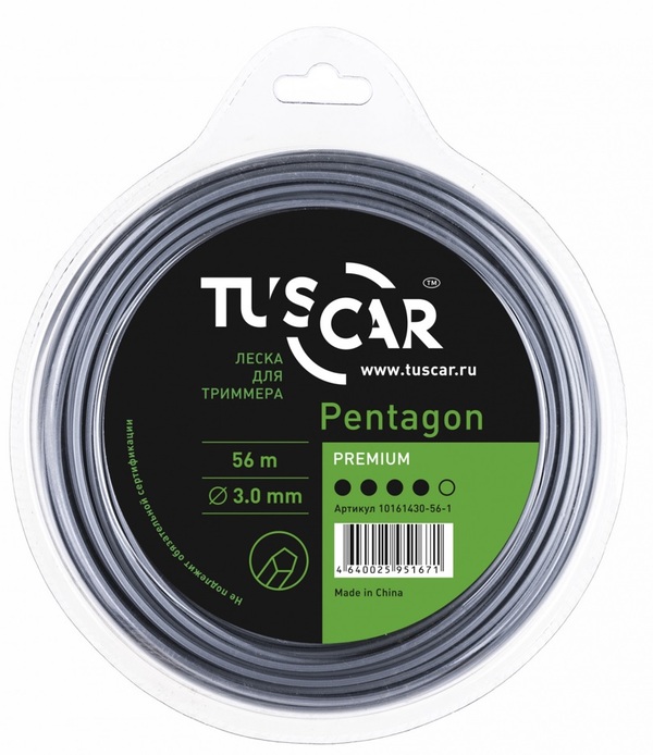 цена Леска TUSCAR Pentagon, Premium, 3.0mm*56m 10161430-56-1