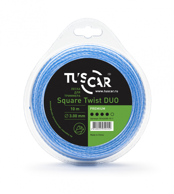 Леска Tuscar Square Twist DUO, Premium, 3.0mm*10m 10142430-10-1