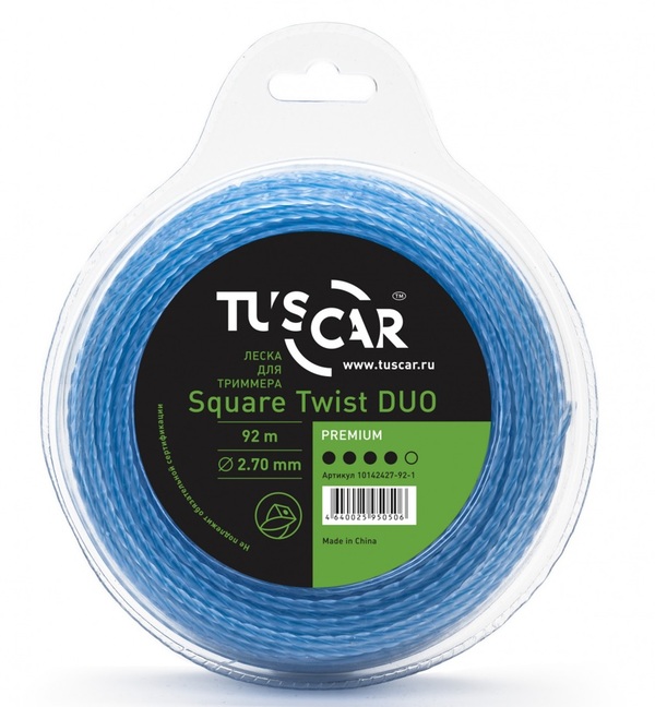 Леска TUSCAR Square Twist DUO, Premium, 2.7mm*92m 10142427-92-1