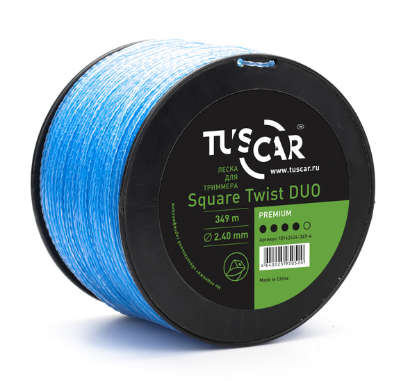 Леска TUSCAR Square Twist DUO, Premium, 2.4mm*349m 10142424-349-4