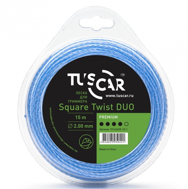 Леска Tuscar Square Twist DUO, Premium, 2.0mm*15m 10142420-15-1
